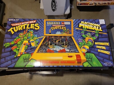 RARE 1990 Ninja Turtles Table Top Electronic Pinball Game Helm Toy Factory Seald