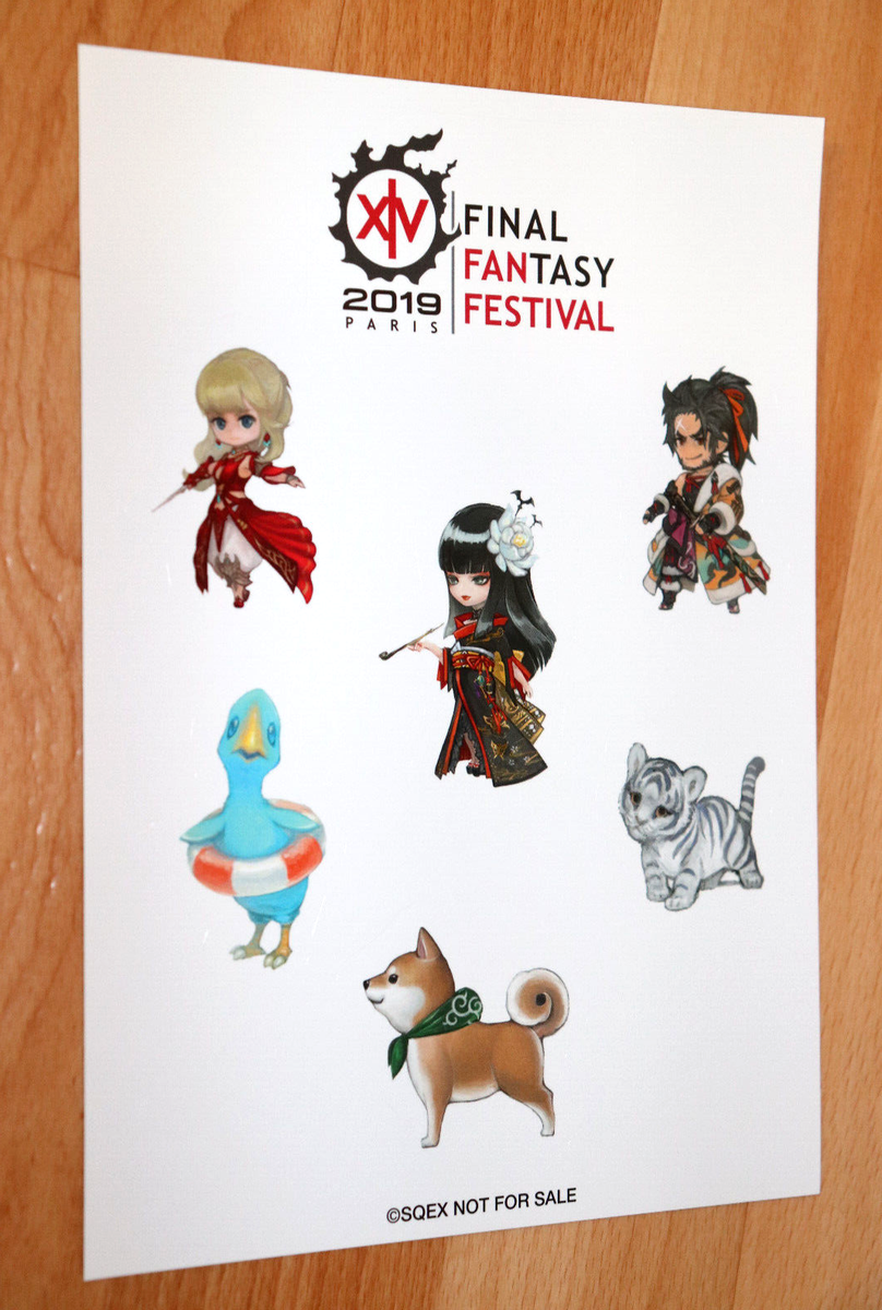 FINAL FANTASY XIV FAN FESTIVAL 2019 Paris Promo Rare Sticker Set