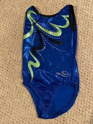 Dreamlight Activeware Leotard Child's Size 4-6 Blue/Lime Green