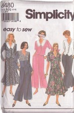 SIMPLICITY PATTERN 8480 SZ 10-16 MISSES PULL-ON PANTS, SKIRT, TOP 2 VARIATIONS