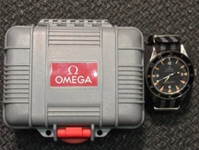 Ω Omega Single Gray Watch Collector Travel Presentation Storage Display Hard Box