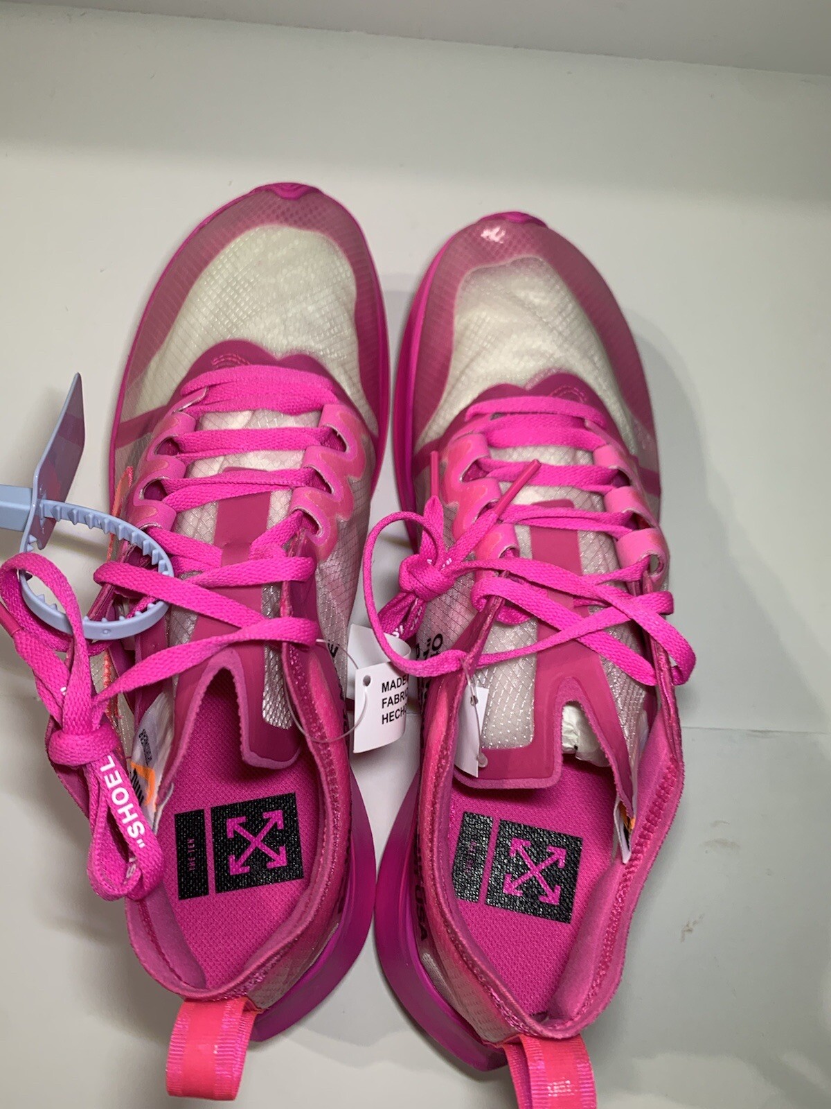 OFF WHITE X NIKE Nike Zoom Fly SP x BIANCO SPORCO rosa tulipano 2018 taglia 10 5