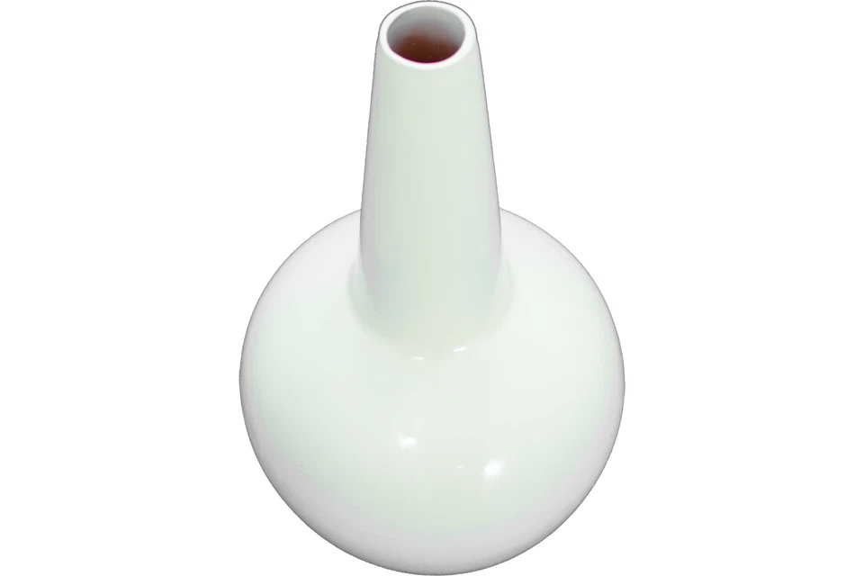 Jarrón de cerámica griega ánfora de 14 pulgadas urna blanca de porcelana diseño moderno contemporáneo Foto 3 de 4