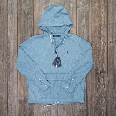 polo ralph lauren chambray popover hoodie pullover