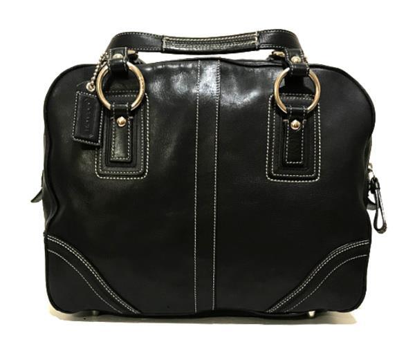 バッグ COACH Soho Signature Carryall Tote Bag NICE COACH XL SOHO BLK LEATHER MULTI BUSINESS TOTE SATCHEL