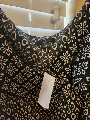 Ann Taylor Factory Spaghetti Strap Tank Cami Top Black Womens SZ XXL - Picture 3 of 3