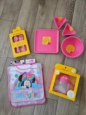 Lollaland toddler sippy cup, 2 bibs, utensils,bowls,dish, silicone placemat