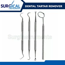 Dental Tartar Calculus Plaque Remover, Tooth Scraper, Dental Mirror & Scaler Set