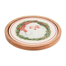 Mud Pie Home Santa Claus Face Retro Nostalgic Christmas Trivet Hot Plate