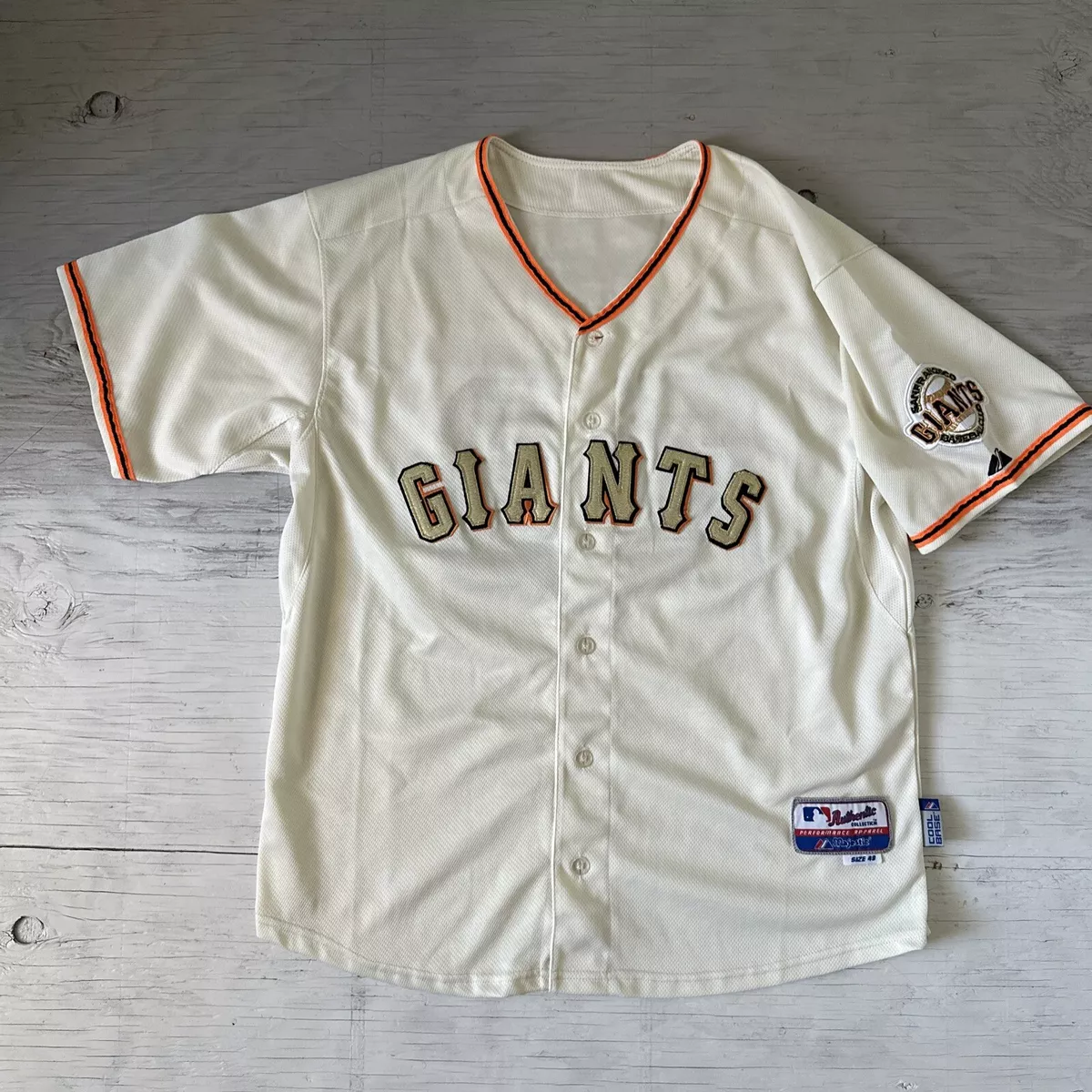 Majestic San Francisco Giants Buster Posey #28 World Series Gold Jersey Sz  48