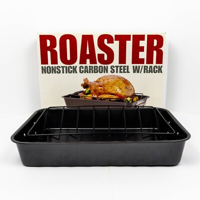 Roasting Pan Rack Non Stick Carbon Steel Tools of the Trade 20 lb Turkey 