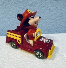 Tomy Mickey Mouse Diecast Firetruck Toy Car Red Firefighter 2.5  