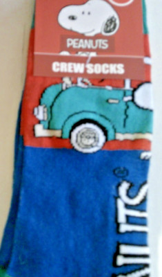 NWT PEANUTS SNOOPY CREW SOCKS SHOE SIZE 6-13 ONE PAIR NOVELTY SOCKS | eBay