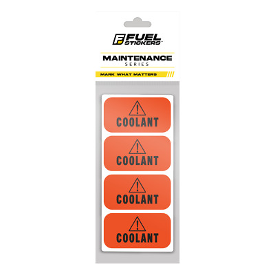 Coolant Stickers | Antifreeze Labels | 2x1 | 4 Pack