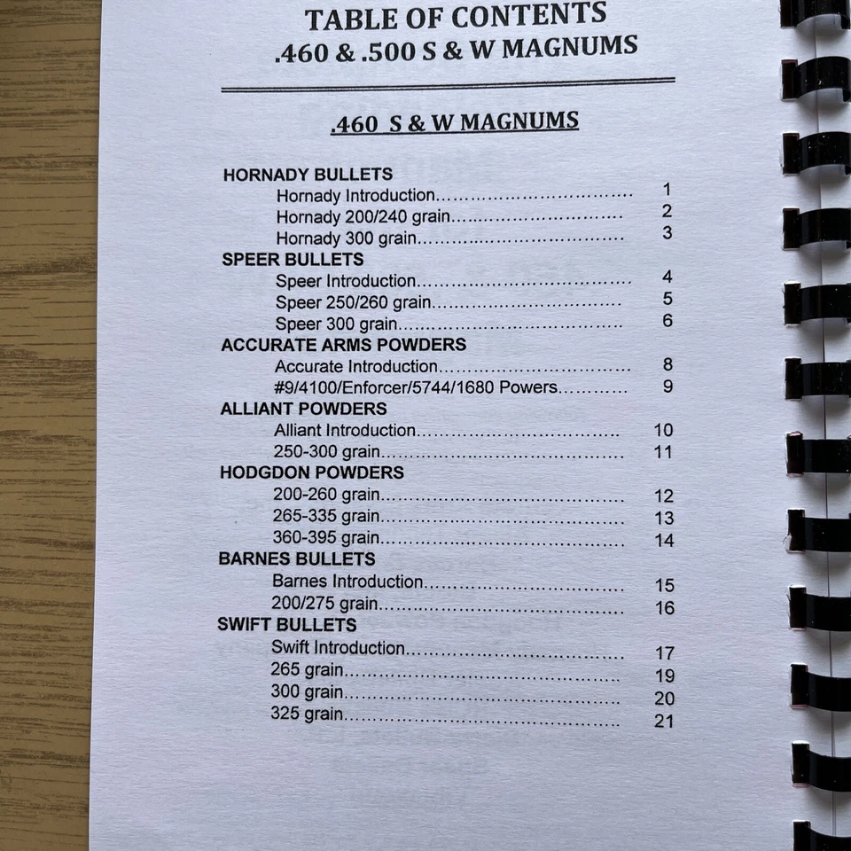 EL MANUAL COMPLETO DE RECARGA PARA LOS MAGNUMS .460 Y .500 S & W, CARGA LIBROS EE. UU. Foto 2 de 3