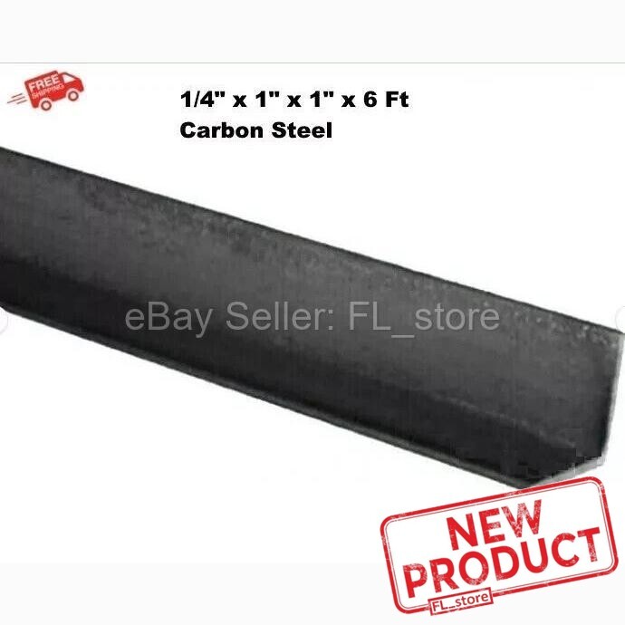 1/4" Thick Angle Iron 1" x 1" x 6 Feet Hot Rolled Carbon Steel 90° Stock Mill 