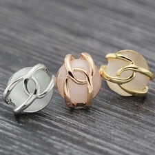 New Women 18K GOLD GF Cat's Eye Crystal Infinity Stud Earrings Stunning Gifts