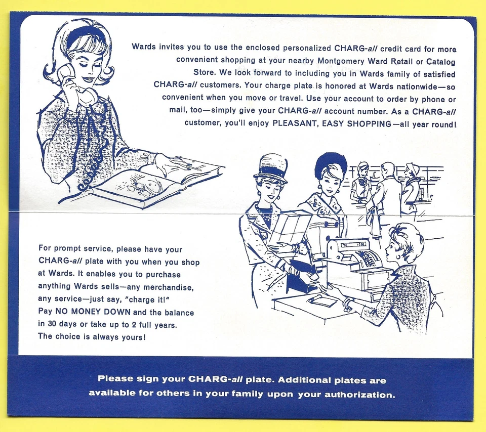c. 1969 MONTGOMERY WARD Charga-All Card & Original Sleeve - Department Store - Image 4 of 4