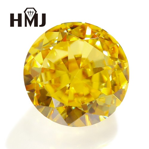 8mm Round Yellow CZ Loose Cubic Zirconia Stone Crushed Ice CZ VVS AAAAA Gemstone - Picture 2 of 9