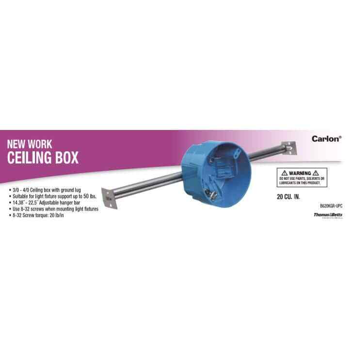 1-Gang 4 In. 20 Cu. In. PVC New Work Electrical Ceiling Box