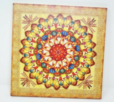 Set of 2 Bohemian Canvas Wall Art Mandala's 12 X 12 