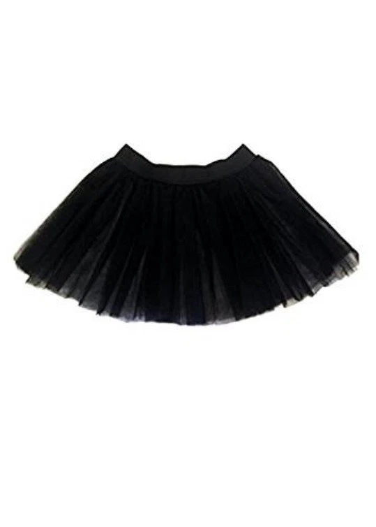 Girls Black 3 Layers Witch Gothic Tutu Skirt Night Out Halloween Fancy Dress - Image 2 of 3