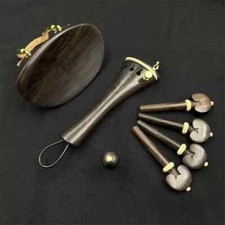 1 set new undyed ebony violin parts 4/4, chinrest, tailpiece, pegs,endpin
