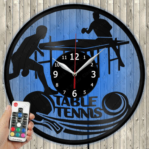 Orologio LED Tavolo Tennis Luce LED Vinile Record Orologio da Parete LED Orologio da Parete 1815 - Foto 1 di 12