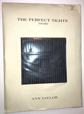 Ann Taylor, The Perfect Tights, Textured, Black. Medium Rib. New in Package PH23
