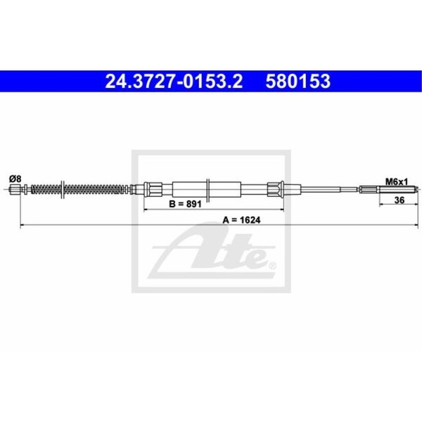 ATE Handbremsseil Bremsseil Hinten Passend FüR VW Passat Variant 3A5 35I 3A2-image