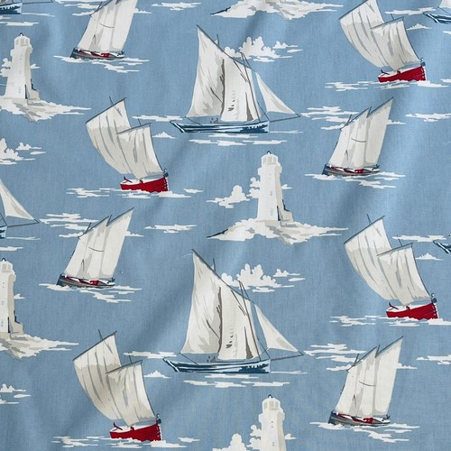 Clarke and Clarke Skipper Marine 100% Cotton Fabric 4m Length X140cm Width - Picture 3 of 7