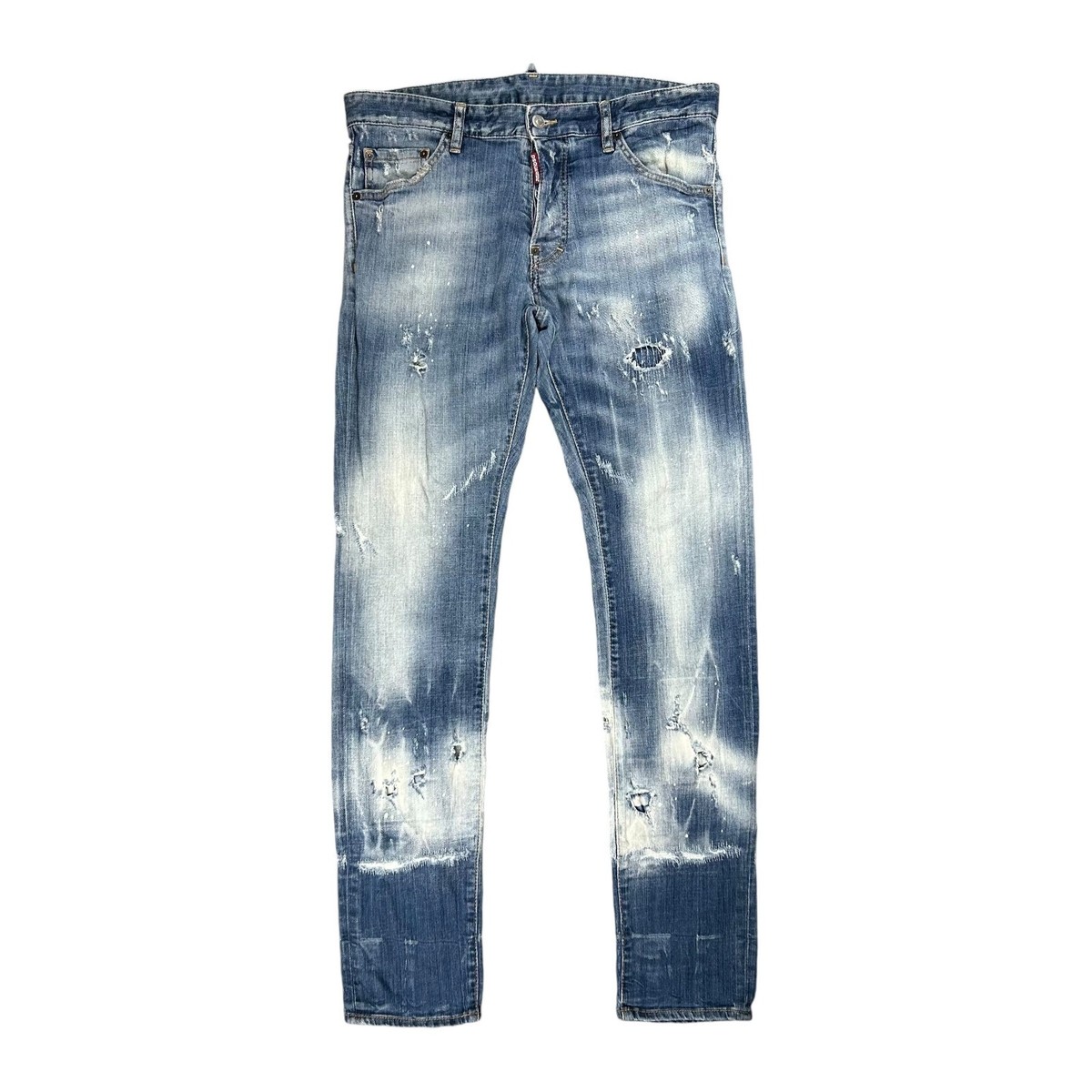 Dsquared2 Blue Acid Wash Distressed Slim Denim Jeans Men's Dsquared2 Blue Acid Wash Distressed Slim Denim Jeans Men's