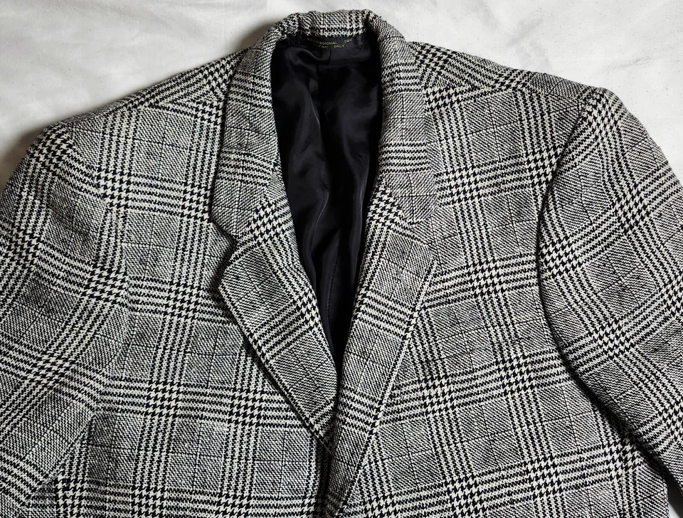 Blazer Bachrach Para Hombre Gris A Cuadros Talla 44 Abrigo Profesional SEDA Foto 2 de 4