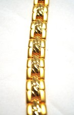 SALE  MENS 8.5 IN GOLD ROPE HEALING MAGNETIC THERAPY LINK BRACELET