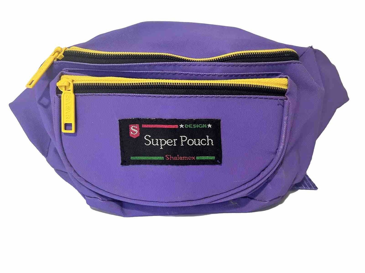 Vintage 90s Belt Waist Bag Crossbody Fanny Pack Purple Nylon