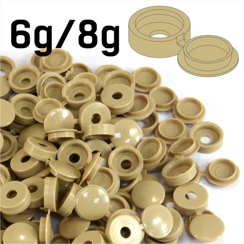 20 COLOUR SMALL PLASTIC HINGED SCREW FOLD OVER COVER CAPS 6g/8g Gauge M3.5 & M4 - Picture 76 of 81