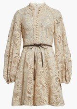 Zimmermann Waverly Long Sleeve Lace Minidress US Size 8