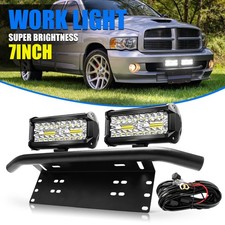 2x 7inch Led Work Lights Bumper License Mount Holder Wire For Dodge Ram 1500 2x 7inch Led Work Lights Bumper License Mount Holder Wire For Dodge Ram 1500
