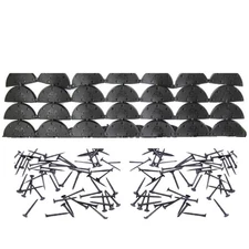 28 pcs Heel Plates Shoe Heel Taps Rubber Tips Sole Heel Repair Pad with Nails...