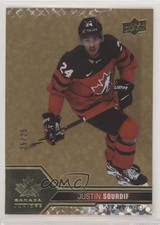 2022 Team Canada Juniors Gold Dots Foilboard 25/25 Justin Sourdif #16 0kr0