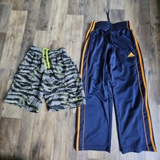 Adidas 3-Stripe Track Pants  Under Armour Camo Shorts Set Kids S