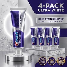 Crest 3D White Deep Stain Remover Whitening Toothpaste, 2.1 oz., 4 pk.