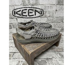 Keen Uneek Sandals Monument Grey Woven Cord Hybrid Shoes Coastal Hiking 9