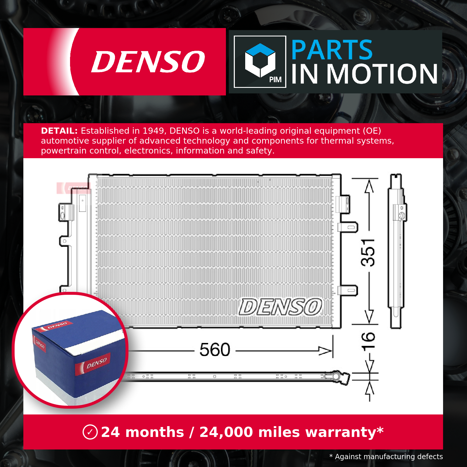 Air Con Condenser fits IVECO DAILY Mk5, Mk6 3.0D 2011 on AC Conditioning Denso