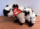 TY Beanie Baby Stubby Black & White Pig Plush Stuffed Animal Vintage NWT