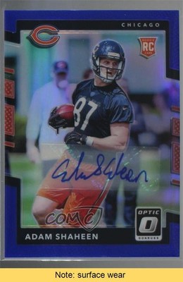 2017 Donruss Optic Rookies Blue 15/75 Adam Shaheen #104 Rookie Auto RC READ s6w