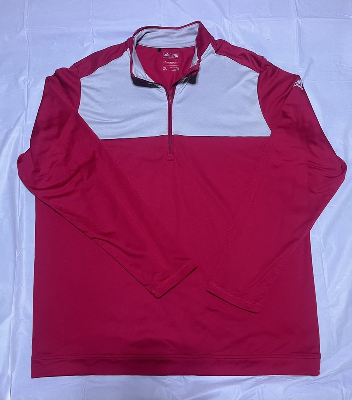 Adidas Climawarm Zip Pullover XL Red & Gray