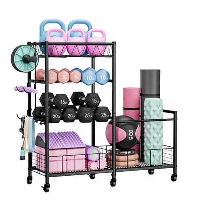 4Tier Adjustable Dumbbell Rack HeavyDuty Steel Fits 5100lb Weights for Home G