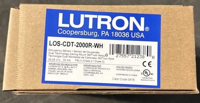 Lutron LOS-CDT-2000R-WH Ceiling Occupancy Sensor, Ceiling Mount - White  1 Unit
