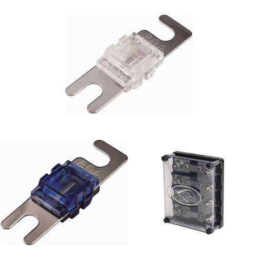 Kicker Warhorse HPFD4 Fused Way Distribution Block & (4 ) AFS 60 / 80 Amp Fus...